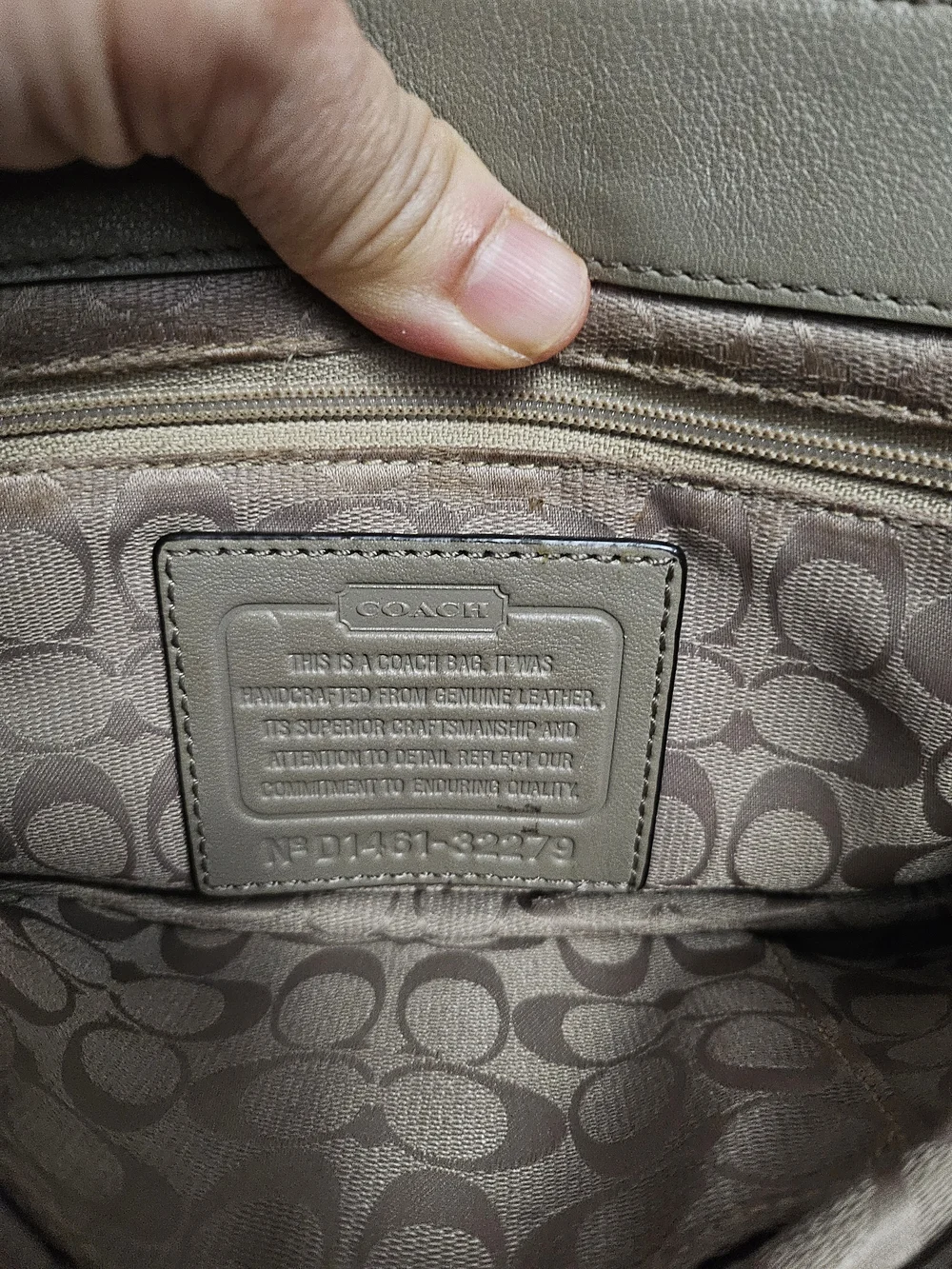 Coach Taupe Gray Leather Turnlock Crossbody Bag